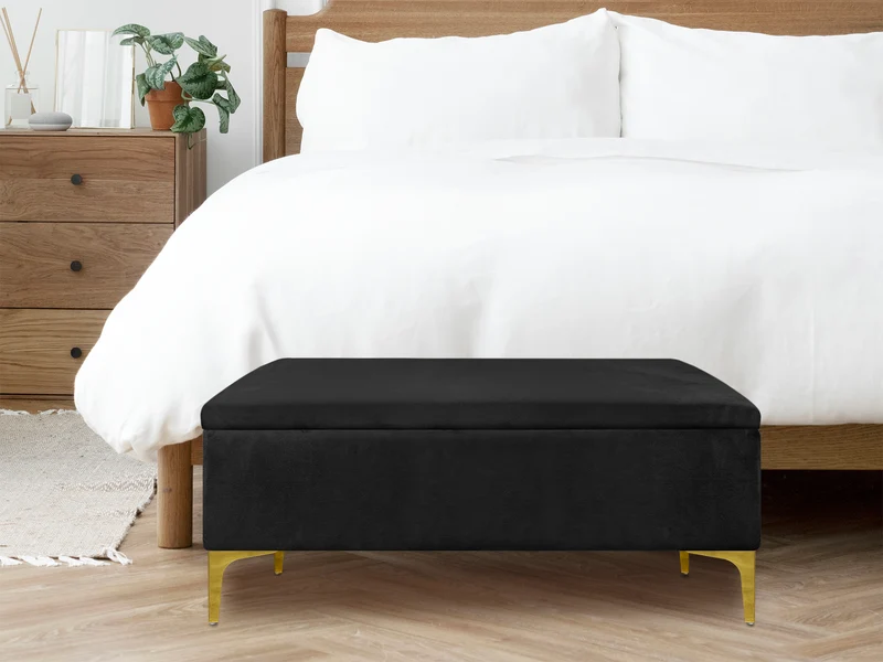 Pouf Panca Imbottita Divanetto In Velluto Contenitore Porta Oggetti Panca Sgabello il Gruppone
