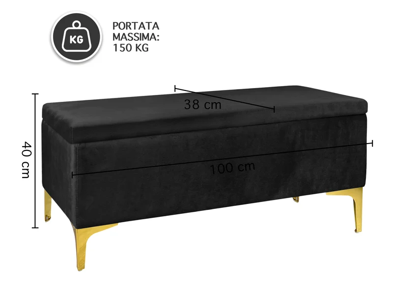 Pouf Panca Imbottita Divanetto In Velluto Contenitore Porta Oggetti Panca Sgabello il Gruppone
