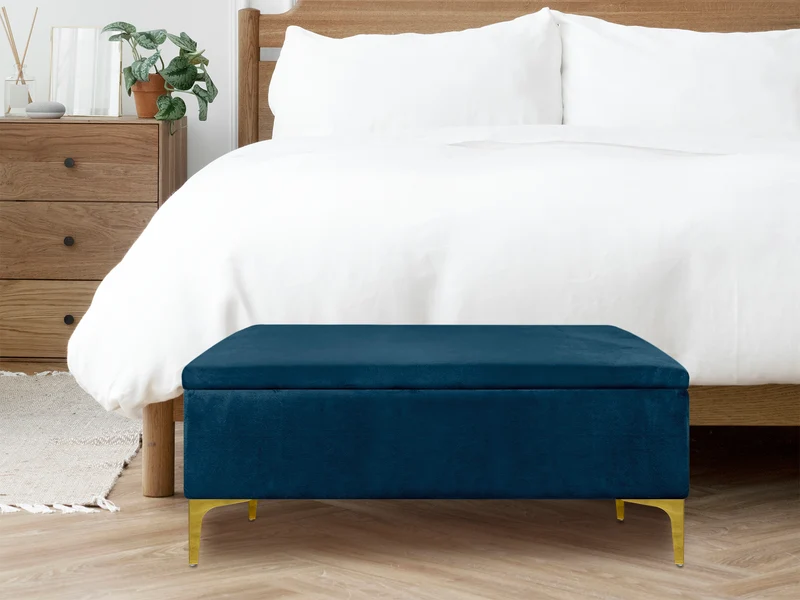 Pouf Panca Imbottita Divanetto In Velluto Contenitore Porta Oggetti Panca Sgabello il Gruppone