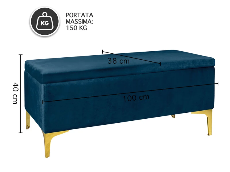 Pouf Panca Imbottita Divanetto In Velluto Contenitore Porta Oggetti Panca Sgabello il Gruppone
