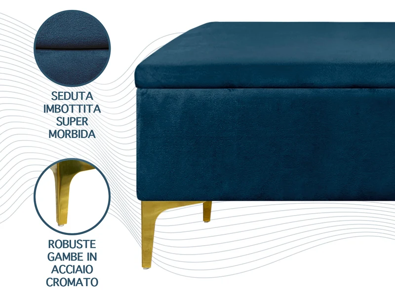 Pouf Panca Imbottita Divanetto In Velluto Contenitore Porta Oggetti Panca Sgabello il Gruppone
