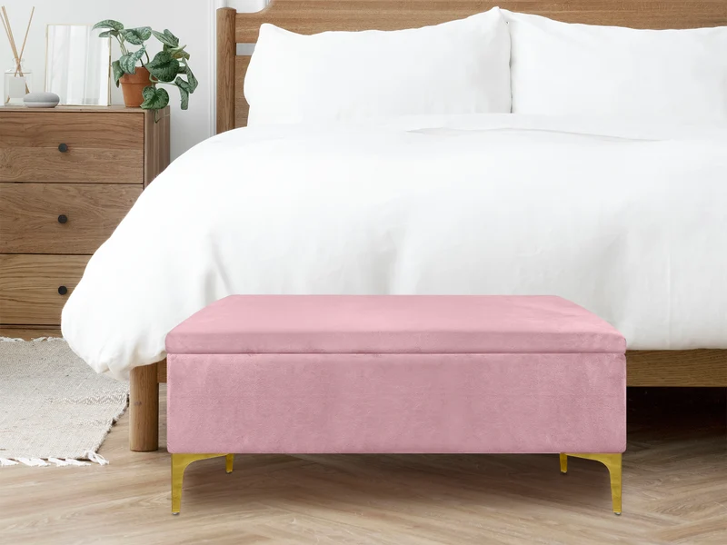 Pouf Panca Imbottita Divanetto In Velluto Contenitore Porta Oggetti Panca Sgabello il Gruppone
