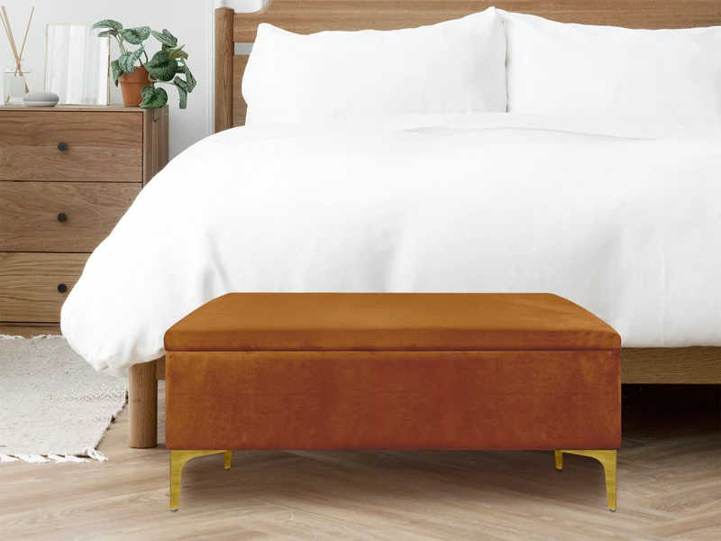 Pouf Panca Imbottita Divanetto In Velluto Contenitore Porta Oggetti Panca Sgabello il Gruppone
