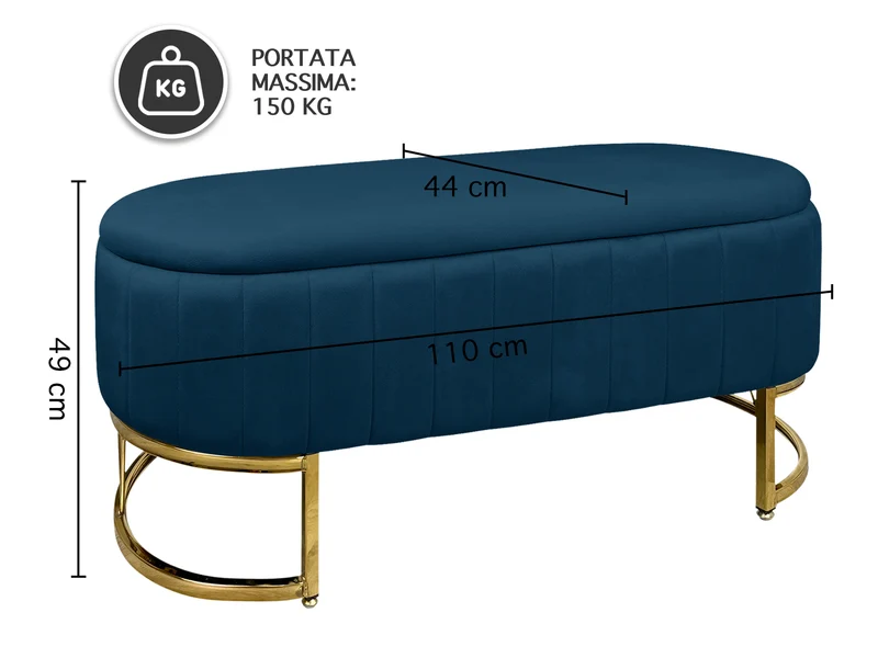 Panca Imbottita Divanetto In Velluto Contenitore Porta Oggetti Il Gruppone
