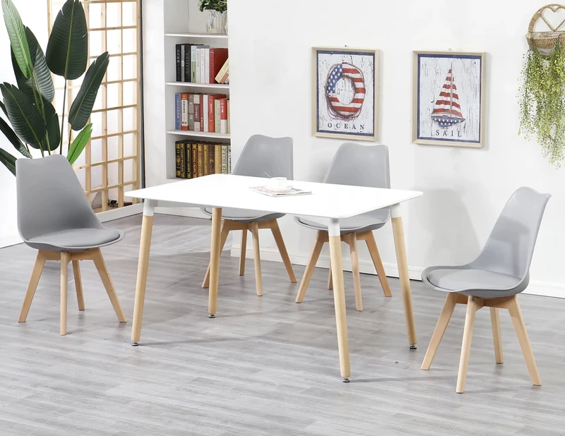 Tavolo Bianco Rettangolare Cucina 80x120xH75 Cm In Mdf Design Scandinavo 4/6 Persone Il Gruppone