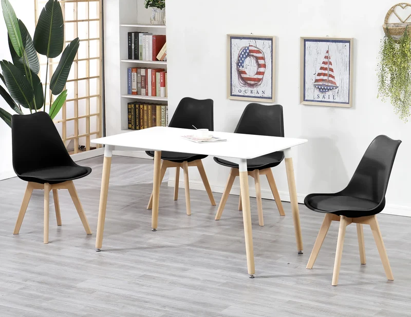 Set 4 Sedie Con Gambe In Legno Di Faggio Seduta In SimilPelle Il Gruppone