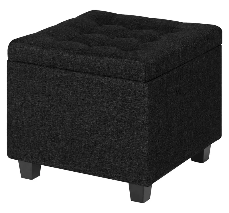 Pouf Poggiapiedi Cubico XXL Con Contenitore Integrato Cubo Imbottito Lino 45Cm Il Gruppone