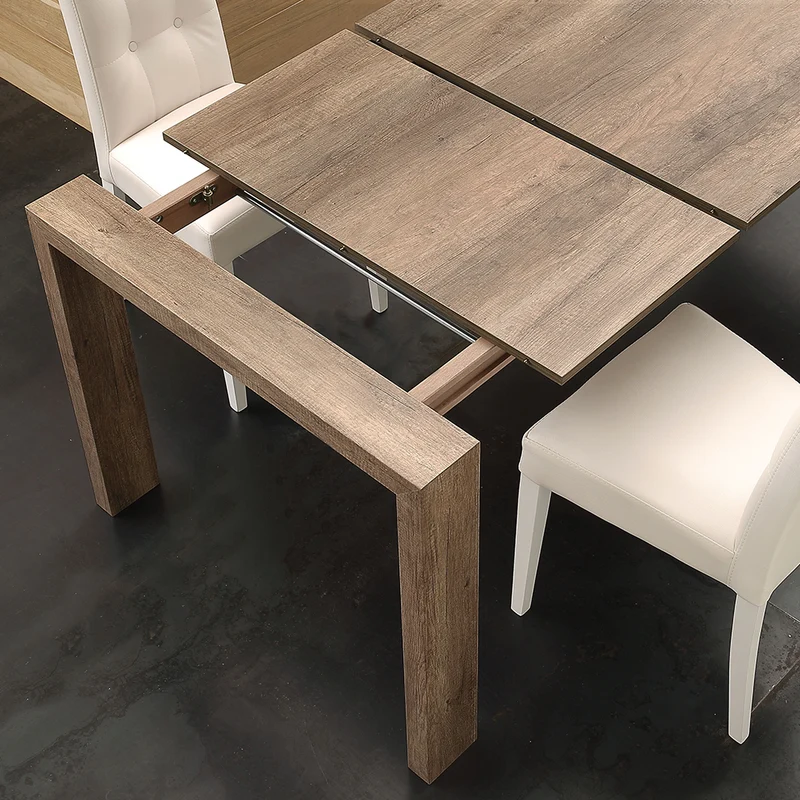 Moderno - Tavolo da pranzo o soggiorno allungabile in legno cm 160/250x90x75h - vari colori