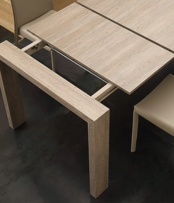 Moderno - Tavolo da pranzo o soggiorno allungabile in legno cm 160/250x90x75h - vari colori
