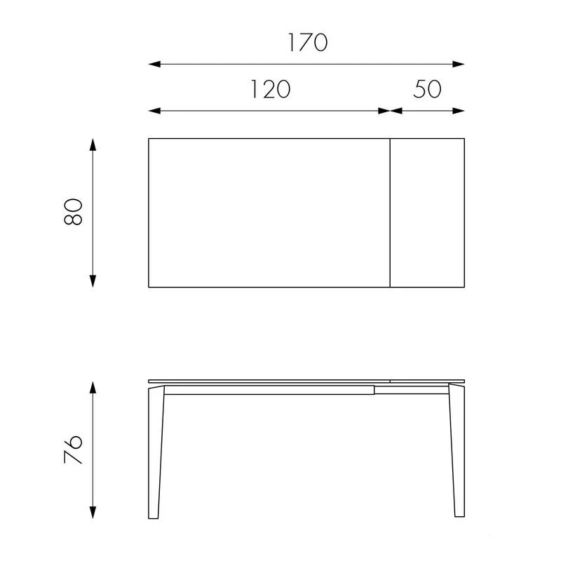Tavolo moderno allungabile con piano in vetro e ceramica effetto marmo cm 120/170x80x76h