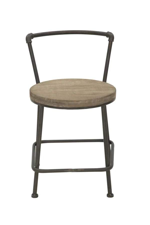 Sedia stile industrial con seduta in legno struttura in ferro cm 43x48x68h