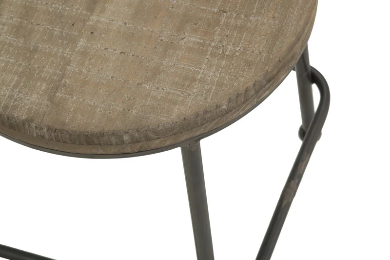 Sedia stile industrial con seduta in legno struttura in ferro cm 43x48x68h