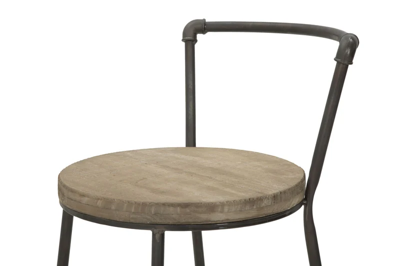 Sedia stile industrial con seduta in legno struttura in ferro cm 43x48x68h
