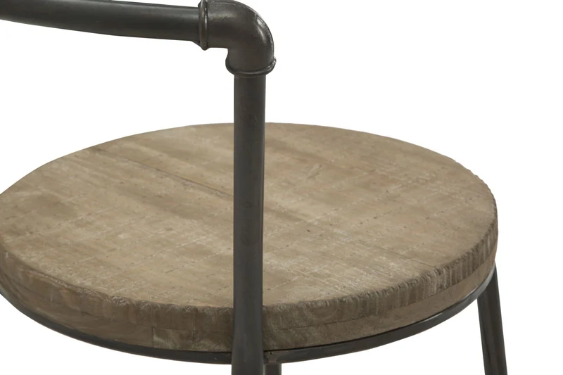 Sedia stile industrial con seduta in legno struttura in ferro cm 43x48x68h