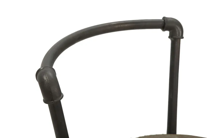 Sedia stile industrial con seduta in legno struttura in ferro cm 43x48x68h