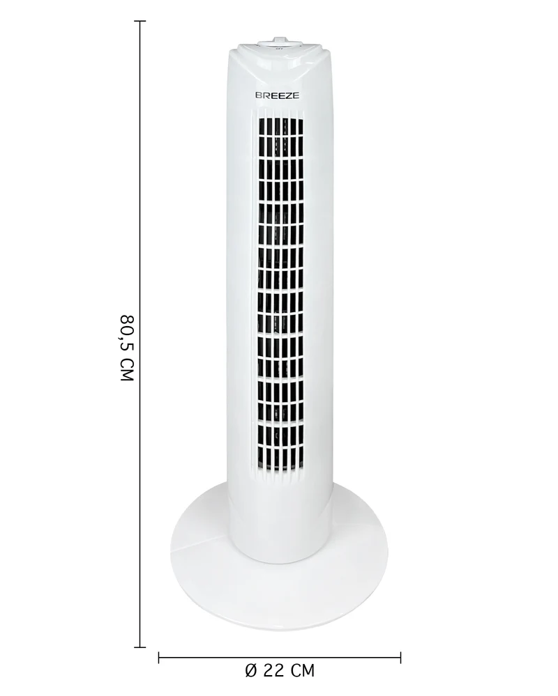 Ventilatore a Torre 50W 3 Velocità Oscillante Design Moderno Elegante Bianco Il Gruppone