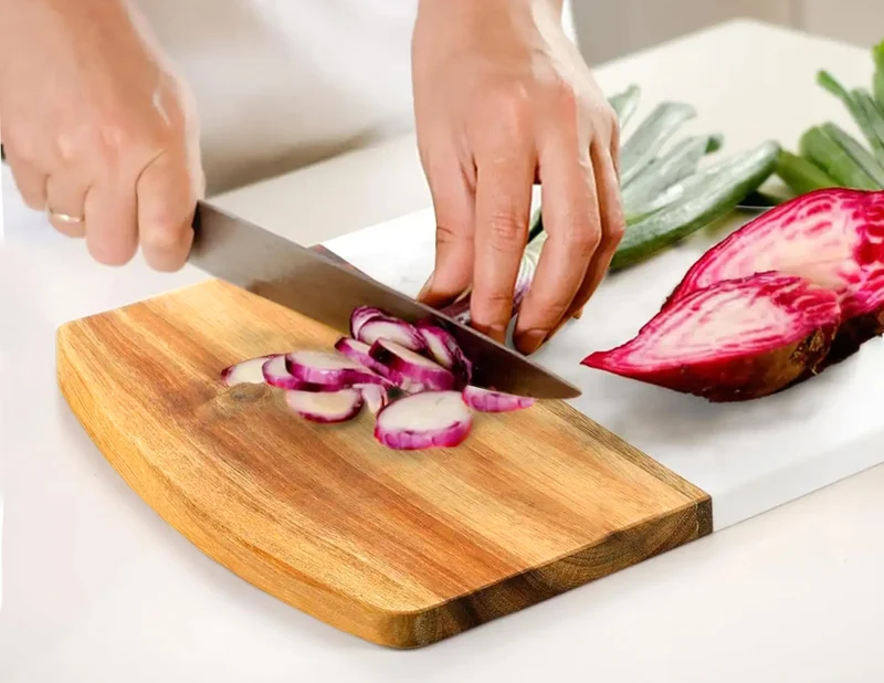 Tagliere Rettangolare 38×20 cm Effetto Marmo e Legno Certificato per Alimenti Il Gruppone