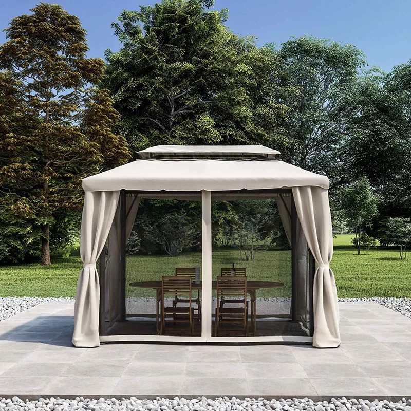 Gazebo Da Giardino Con Zanzariera 3x3 Mt Struttura In Alluminio E Acciaio Il Gruppone