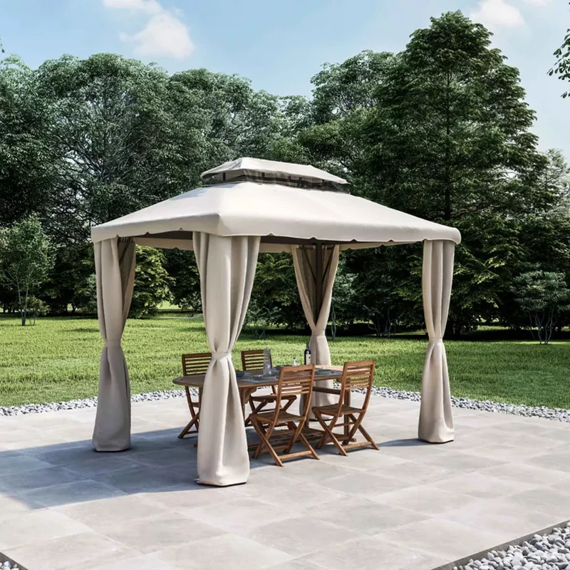 Gazebo Da Giardino Con Zanzariera 3x3 Mt Struttura In Alluminio E Acciaio Il Gruppone