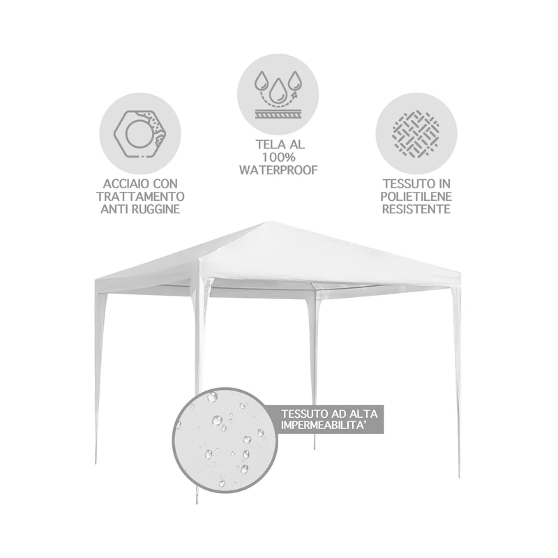 Gazebo 3 x 4 M Impermeabile Uv Struttura Acciaio Antiruggine Il Gruppone