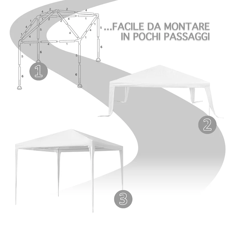 Gazebo 3 x 4 M Impermeabile Uv Struttura Acciaio Antiruggine Il Gruppone