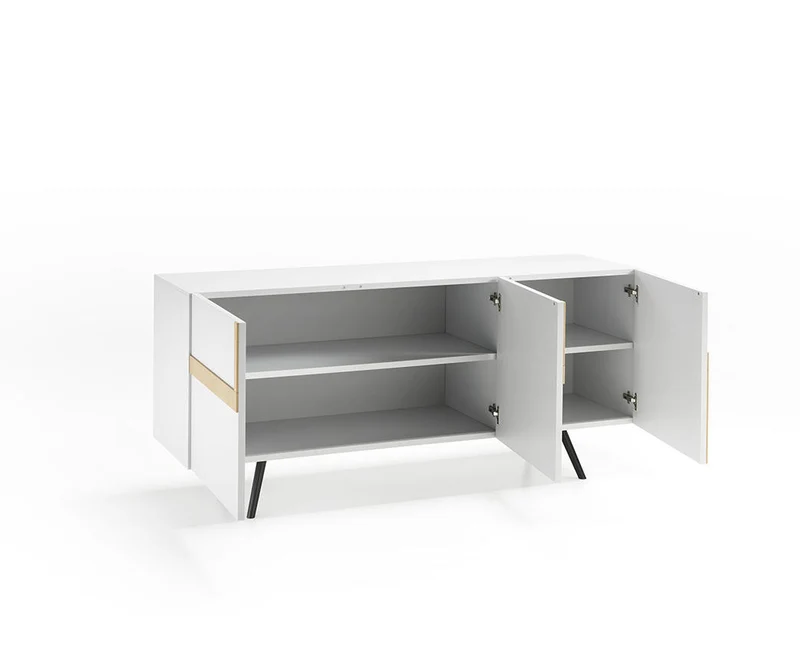 Madia moderna da soggiorno con ante e ripiani cm 180x50x85h - vari colori
