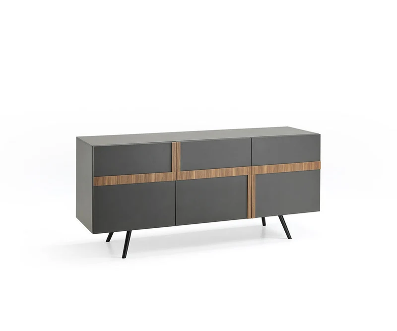 Madia moderna da soggiorno con ante e ripiani cm 180x50x85h - vari colori