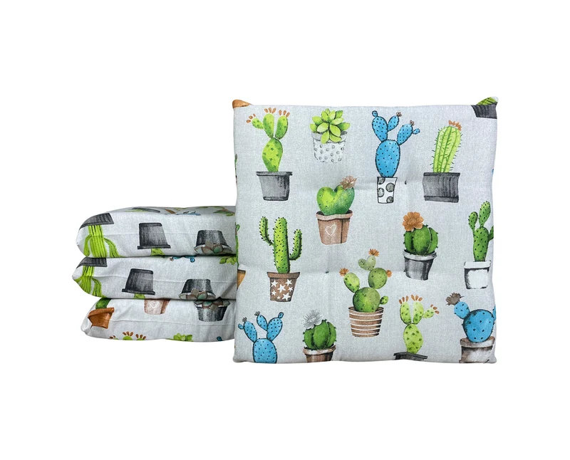 Set Cuscini per Sedia Imbottiti 6 cm con Lacci 4 Punti in Cotone 40x40 Made in Italy Il Gruppone