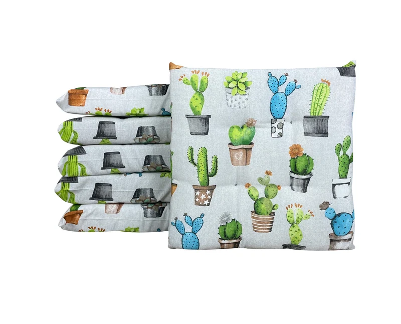 Set Cuscini per Sedia Imbottiti 6 cm con Lacci 4 Punti in Cotone 40x40 Made in Italy Il Gruppone