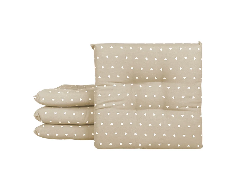Set Cuscini per Sedia Imbottiti 6 cm con Lacci 4 Punti in Cotone 40x40 Made in Italy Il Gruppone