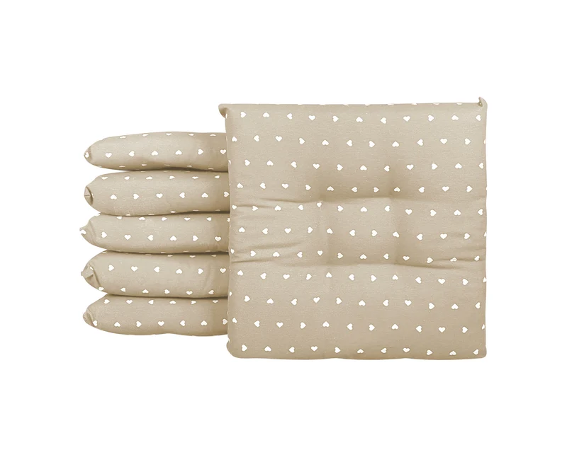 Set Cuscini per Sedia Imbottiti 6 cm con Lacci 4 Punti in Cotone 40x40 Made in Italy Il Gruppone