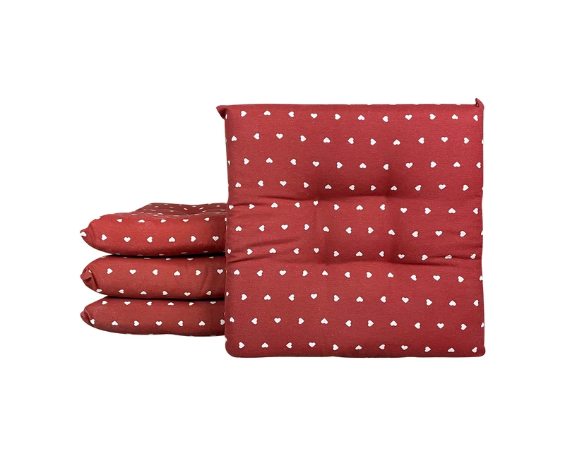 Set Cuscini per Sedia Imbottiti 6 cm con Lacci 4 Punti in Cotone 40x40 Made in Italy Il Gruppone