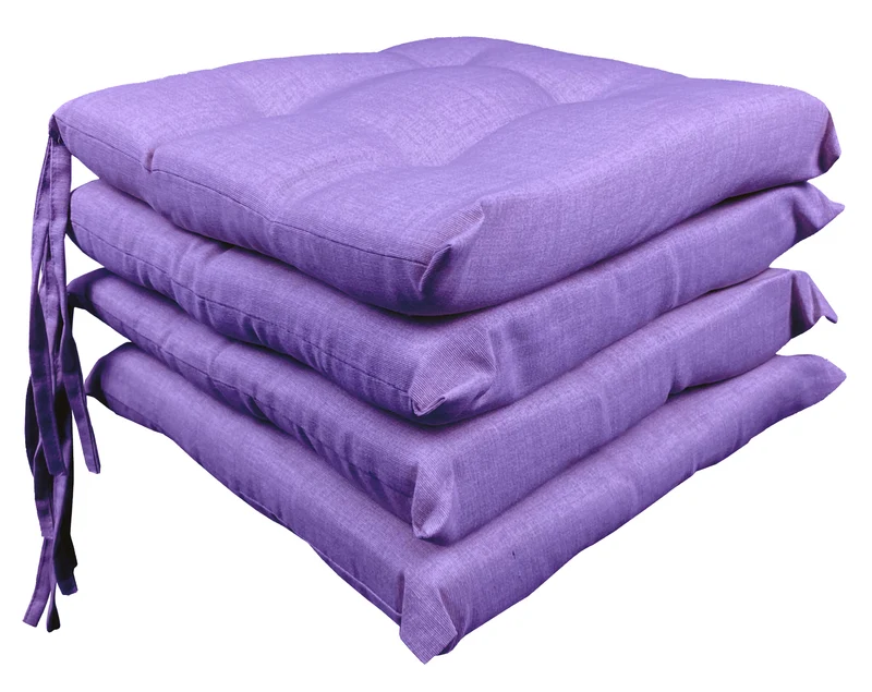 Set Cuscini per Sedia Imbottiti 6 cm con Lacci 4 Punti in Cotone 40x40 Made in Italy Il Gruppone