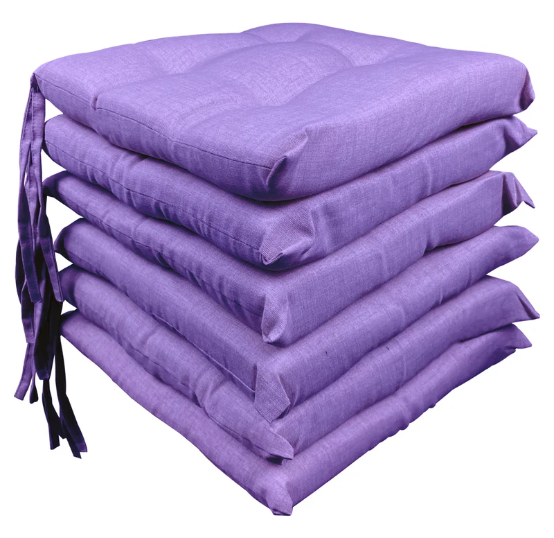Set Cuscini per Sedia Imbottiti 6 cm con Lacci 4 Punti in Cotone 40x40 Made in Italy Il Gruppone