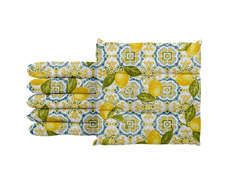 Set Cuscini per Sedia Imbottiti 6 cm con Lacci 4 Punti in Cotone 40x40 Made in Italy Il Gruppone