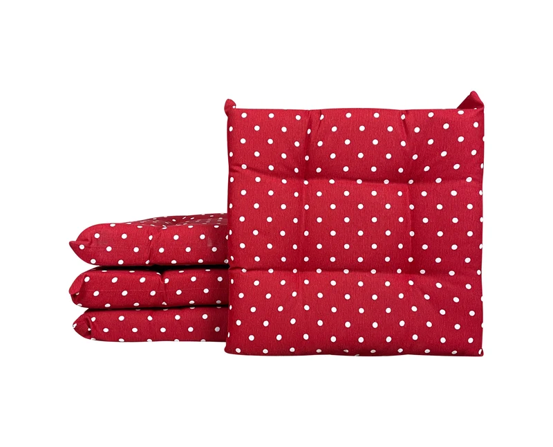 Set Cuscini per Sedia Imbottiti 6 cm con Lacci 4 Punti in Cotone 40x40 Made in Italy Il Gruppone