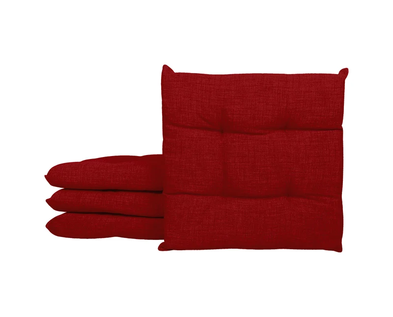 Set Cuscini per Sedia Imbottiti 6 cm con Lacci 4 Punti in Cotone 40x40 Made in Italy Il Gruppone
