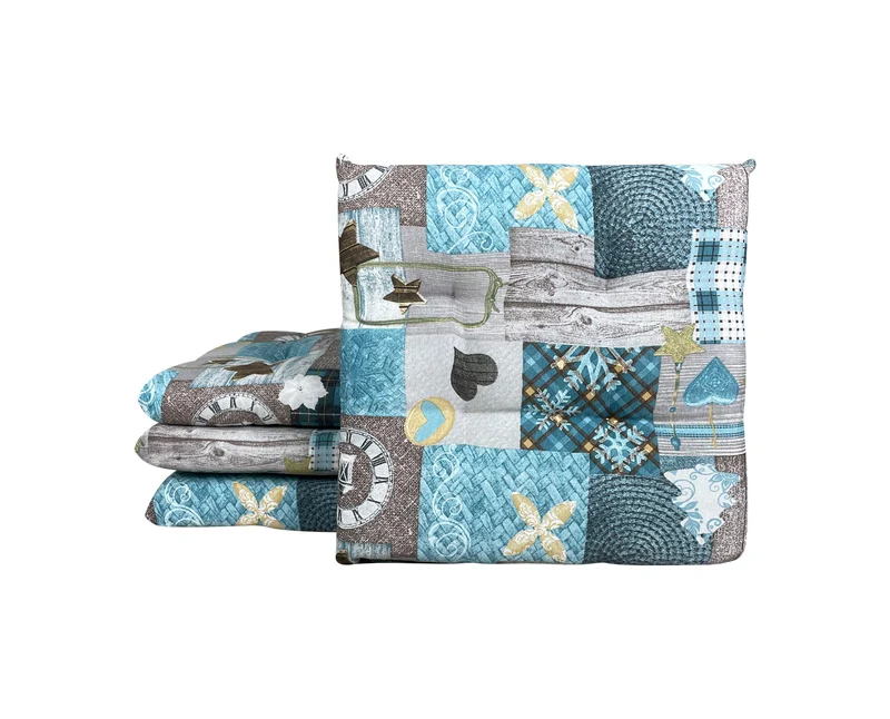 Set Cuscini per Sedia Imbottiti 6 cm con Lacci 4 Punti in Cotone 40x40 Made in Italy Il Gruppone
