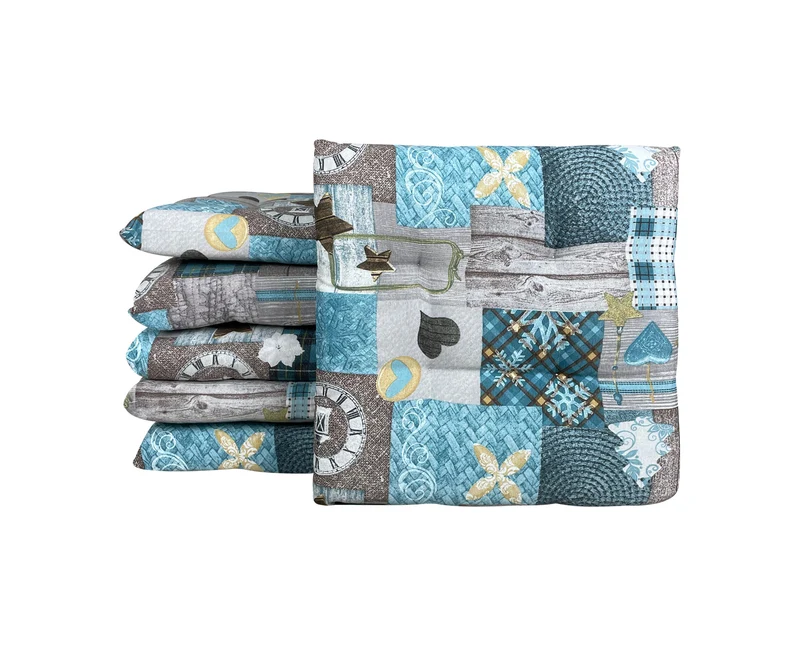 Set Cuscini per Sedia Imbottiti 6 cm con Lacci 4 Punti in Cotone 40x40 Made in Italy Il Gruppone