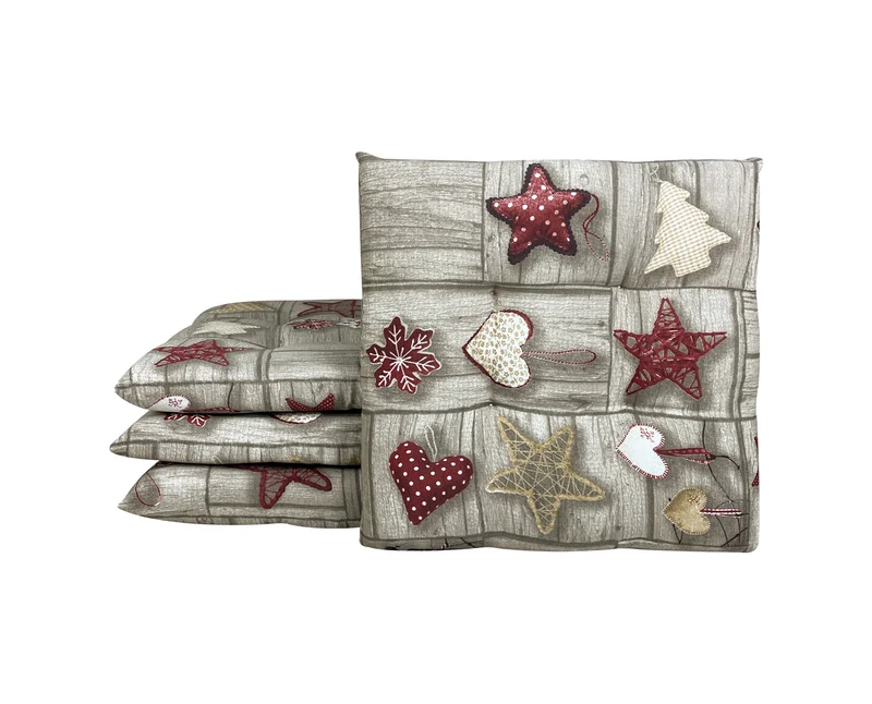 Set Cuscini per Sedia Imbottiti 6 cm con Lacci 4 Punti in Cotone 40x40 Made in Italy Il Gruppone