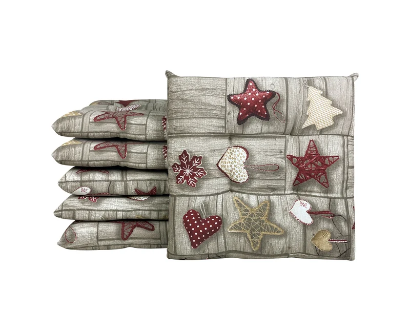 Set Cuscini per Sedia Imbottiti 6 cm con Lacci 4 Punti in Cotone 40x40 Made in Italy Il Gruppone