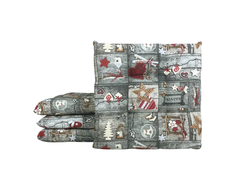 Set Cuscini per Sedia Imbottiti 6 cm con Lacci 4 Punti in Cotone 40x40 Made in Italy Il Gruppone