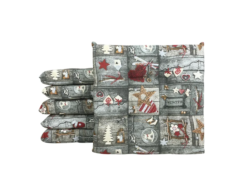 Set Cuscini per Sedia Imbottiti 6 cm con Lacci 4 Punti in Cotone 40x40 Made in Italy Il Gruppone