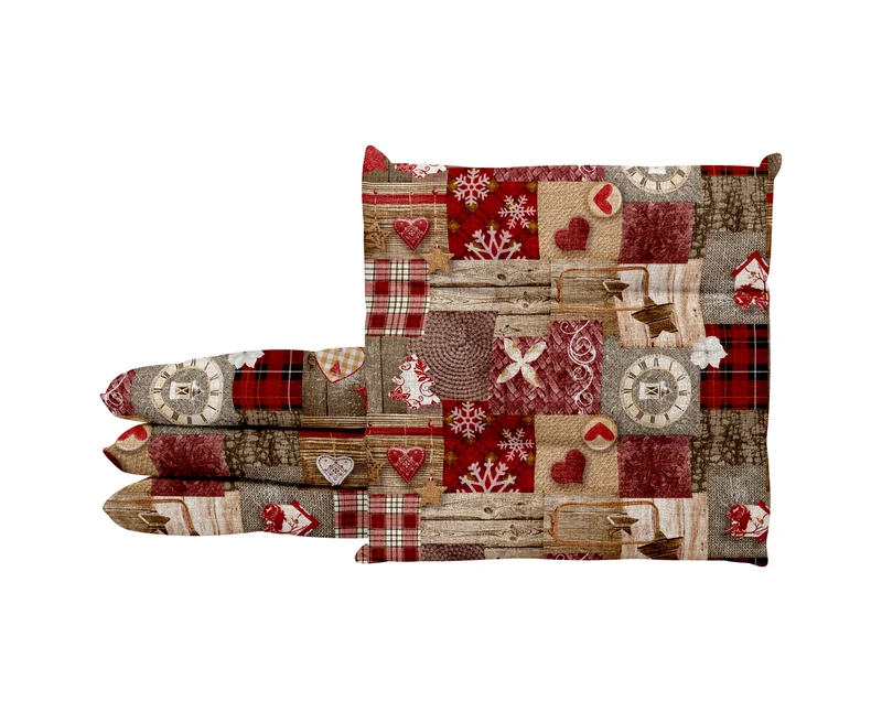 Set Cuscini per Sedia Imbottiti 6 cm con Lacci 4 Punti in Cotone 40x40 Made in Italy Il Gruppone