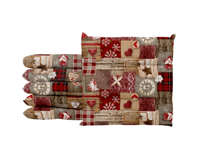 Set Cuscini per Sedia Imbottiti 6 cm con Lacci 4 Punti in Cotone 40x40 Made in Italy Il Gruppone