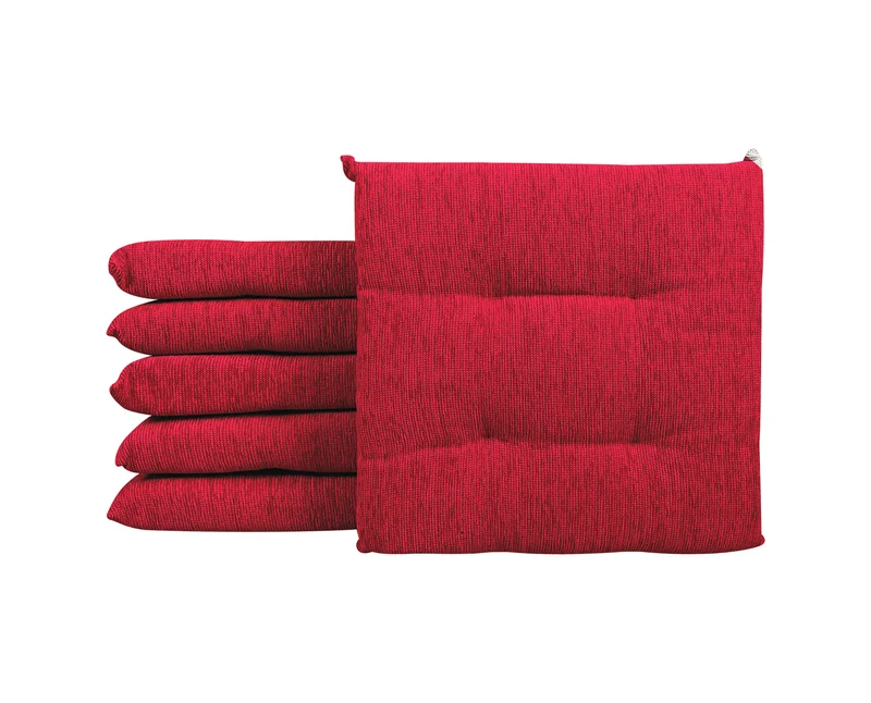 Set Cuscini per Sedia Effetto Lino Imbottiti 6 cm con Lacci 4 Punti 40x40 in Cotone Made in Italy Il Gruppone