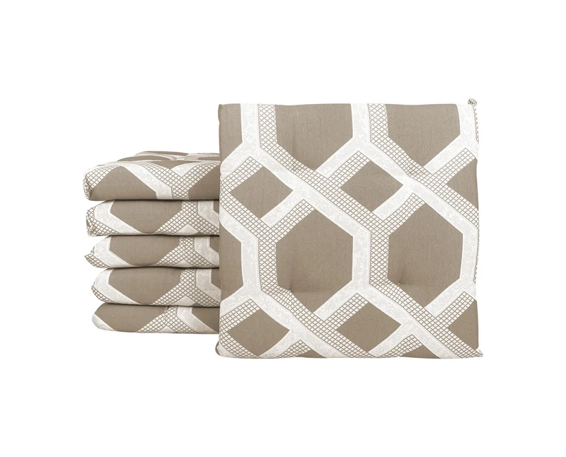 Set Cuscini per Cucina 40x40 in Cotone Imbottiti 6 cm con Lacci 4 Punti Made in Italy Il Gruppone