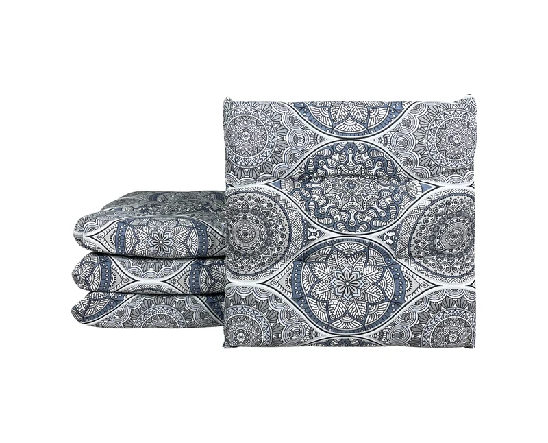 Set Cuscini per Cucina 40x40 in Cotone Imbottiti 6 cm con Lacci 4 Punti Made in Italy Il Gruppone