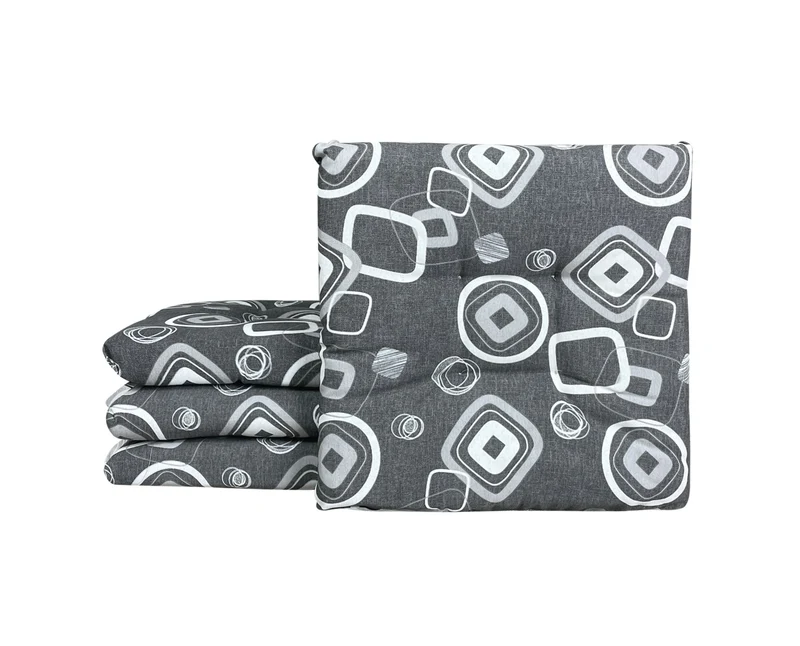 Set Cuscini per Cucina 40x40 in Cotone Imbottiti 6 cm con Lacci 4 Punti Made in Italy Il Gruppone