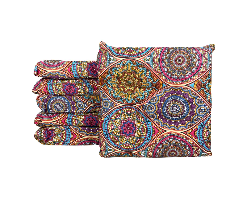 Set Cuscini per Cucina 40x40 in Cotone Imbottiti 6 cm con Lacci 4 Punti Made in Italy Il Gruppone